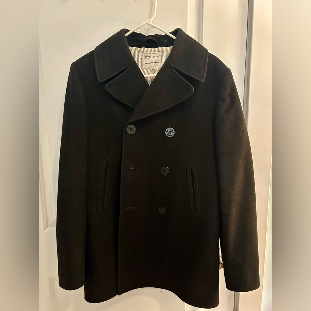 Club Monaco Men’s Peacoat Wool Coat